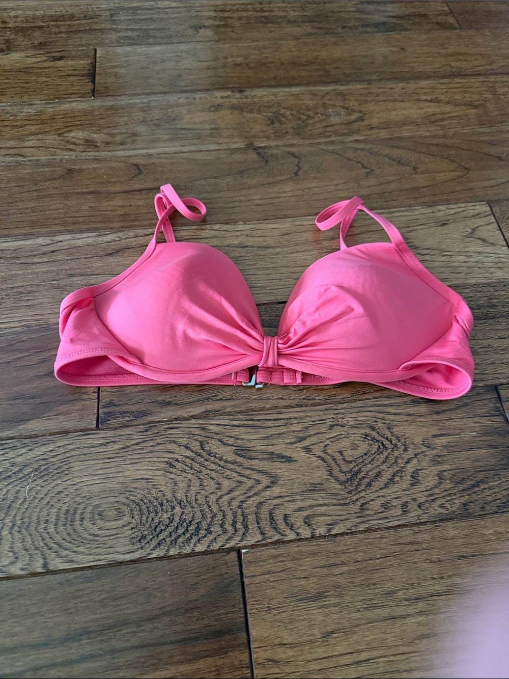 Apt. 9 Coral Pink Knot Front Bikini Top